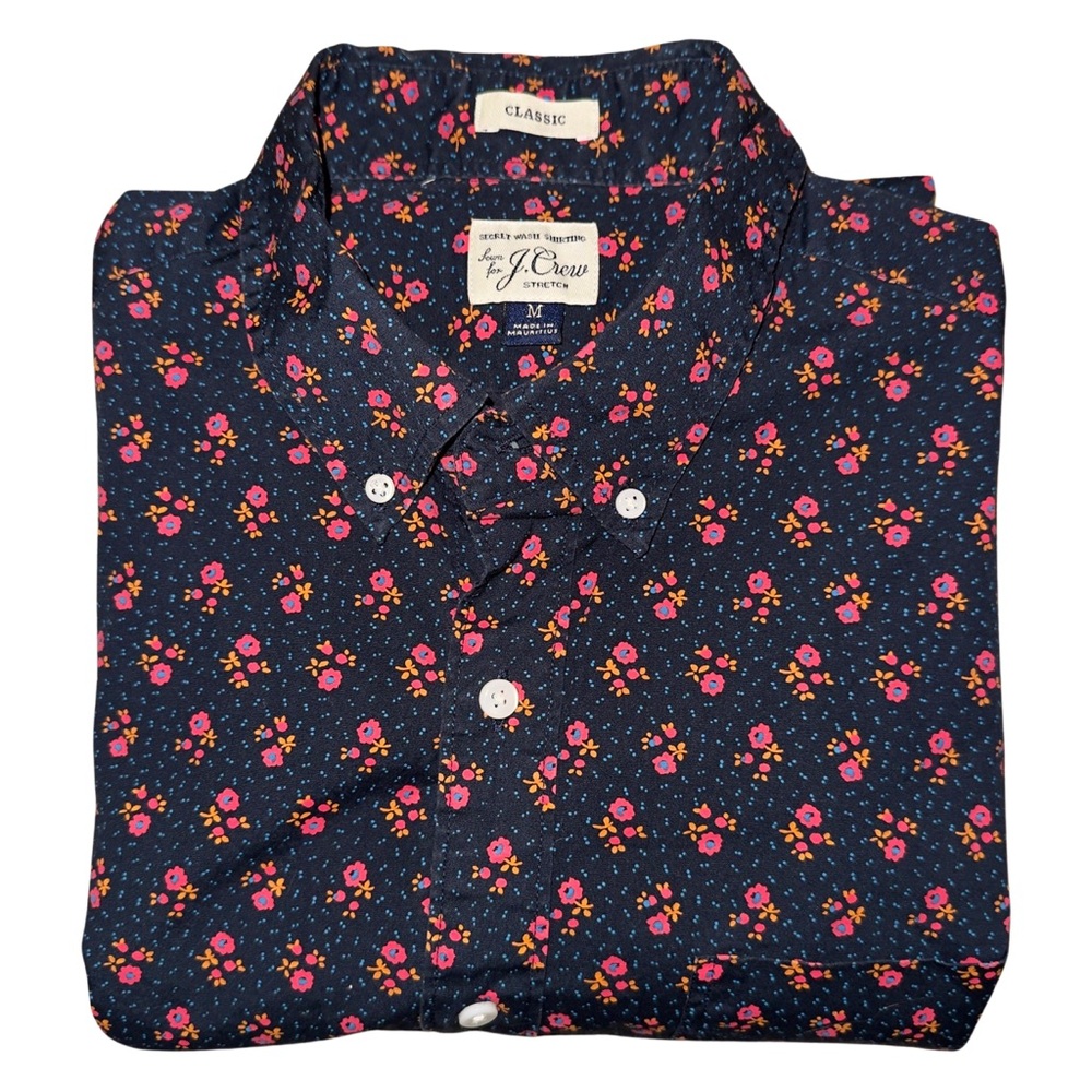 J. Crew Secret Wash Shirting Floral Print - Classic Fit - Picture 8 of 9